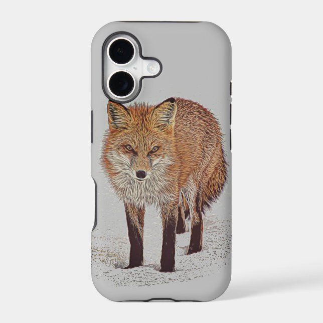 Fox Art on Grey Background (Back)