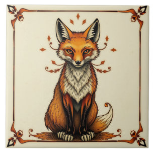 Fox - Arts And Crafts Ceramic Tile