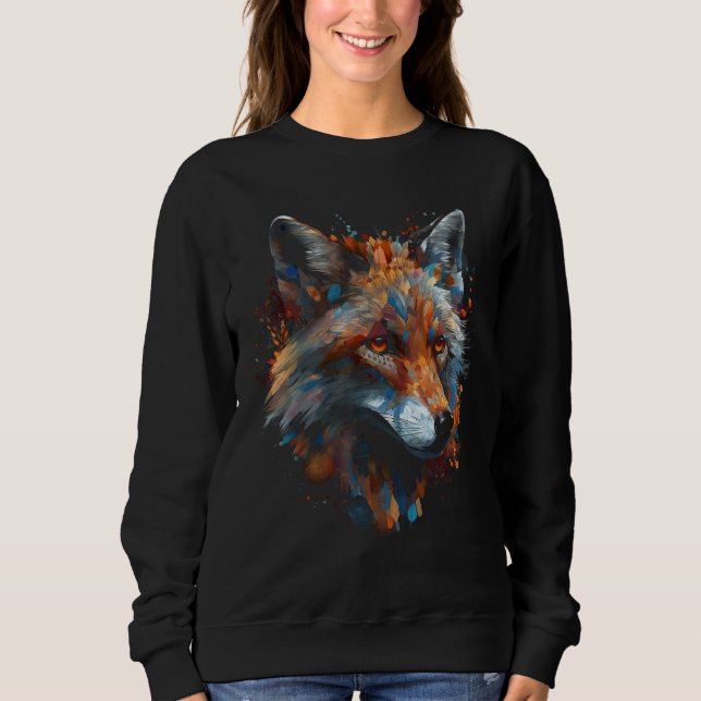 Fox Artwork  Animal  Animal Wolf Sweatshirt (Front)