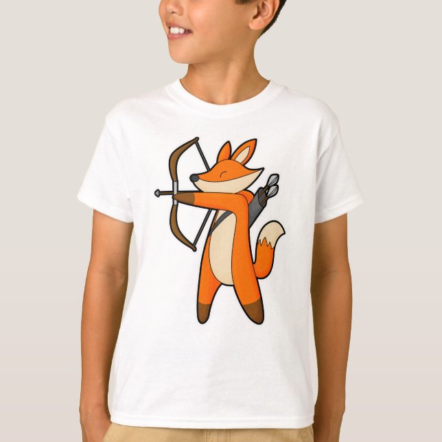 Fox as Archer with Arrow & Bow T-Shirt (Front)