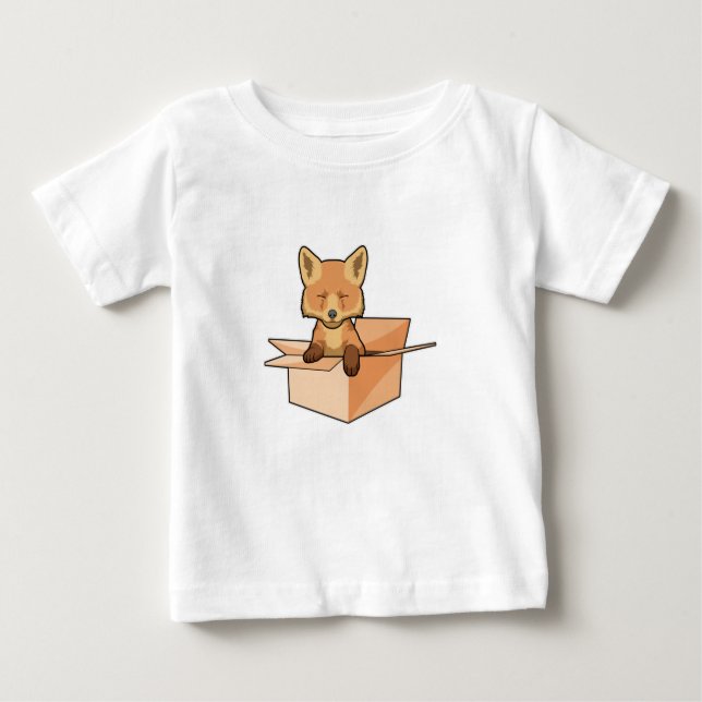Fox as Baby in Box Baby T-Shirt (Front)