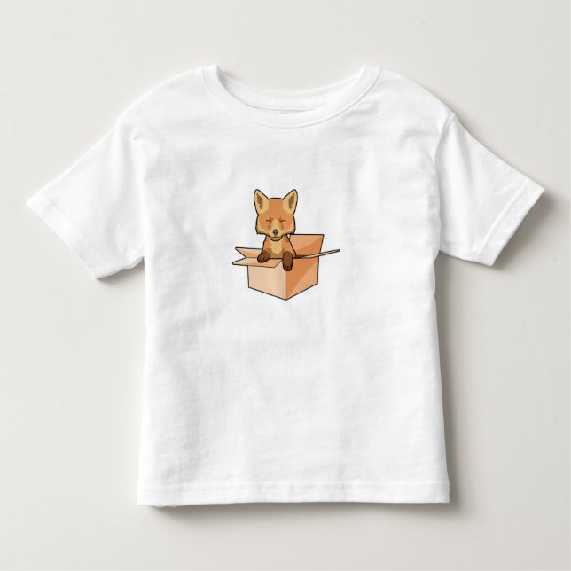 Fox as Baby in Box Toddler T-Shirt (Front)