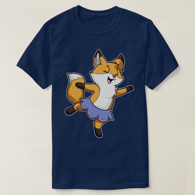 Fox as Ballerina at Ballet with Skirt T-Shirt (Design Front)