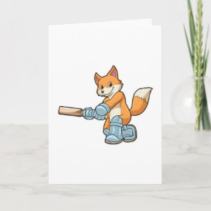 Fox as Batsman with Cricket bat Card