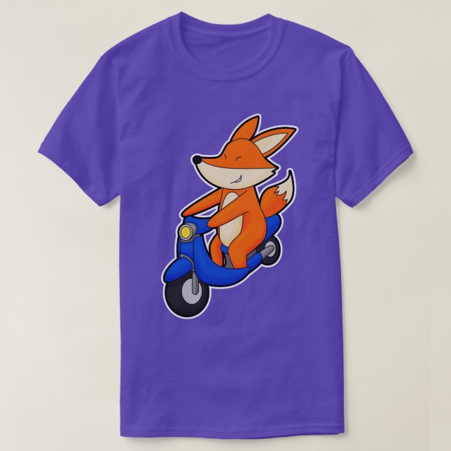 Fox as Biker with Scooter T-Shirt (Design Front)