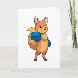 Fox as Boxer with Boxing gloves Card