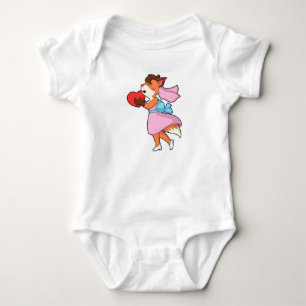 Fox as Bride with Dress & Heart Baby Bodysuit