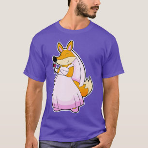 Fox as Bride with Glass of Red wine T-Shirt