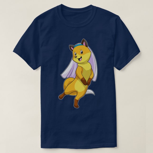 Fox as Bride with Veil 1 T-Shirt (Design Front)