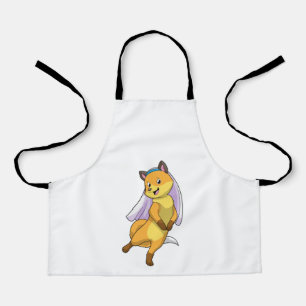 Fox as Bride with Veil Apron