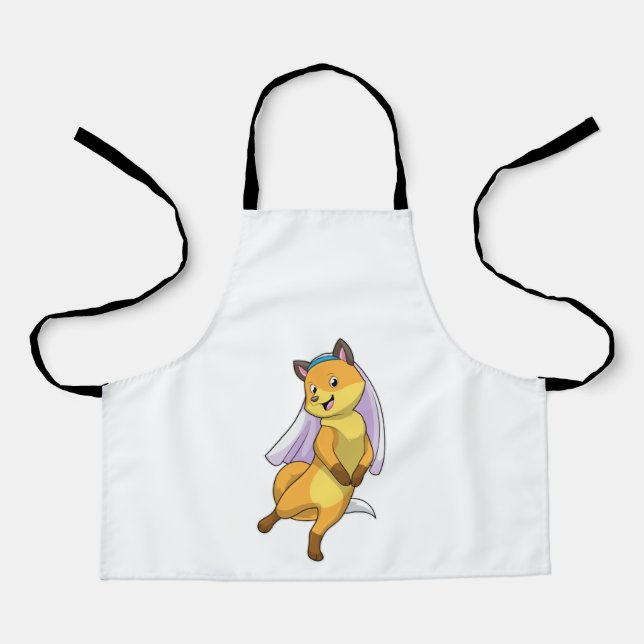 Fox as Bride with Veil Apron (Front)