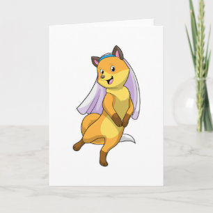 Fox as Bride with Veil Card