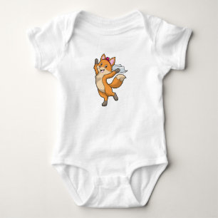 Fox as Bride with Veil & Heart Baby Bodysuit