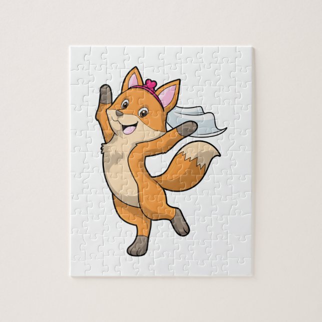 Fox as Bride with Veil & Heart Jigsaw Puzzle (Vertical)