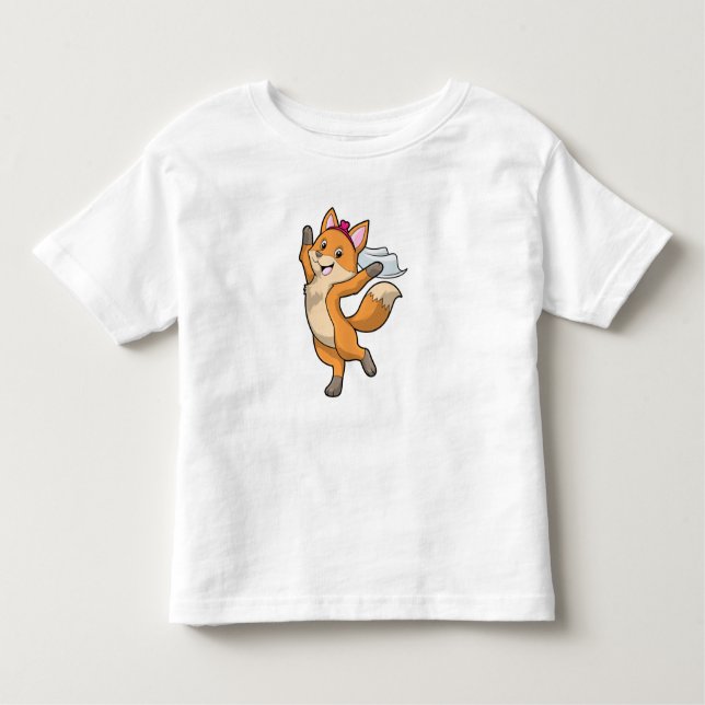 Fox as Bride with Veil & Heart Toddler T-Shirt (Front)