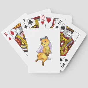 Fox as Bride with Veil Playing Cards