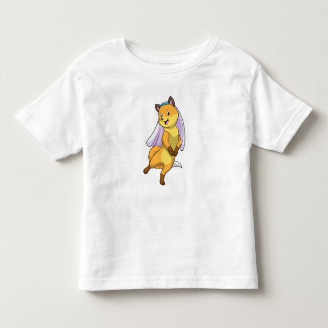 Fox as Bride with Veil Toddler T-Shirt (Front)