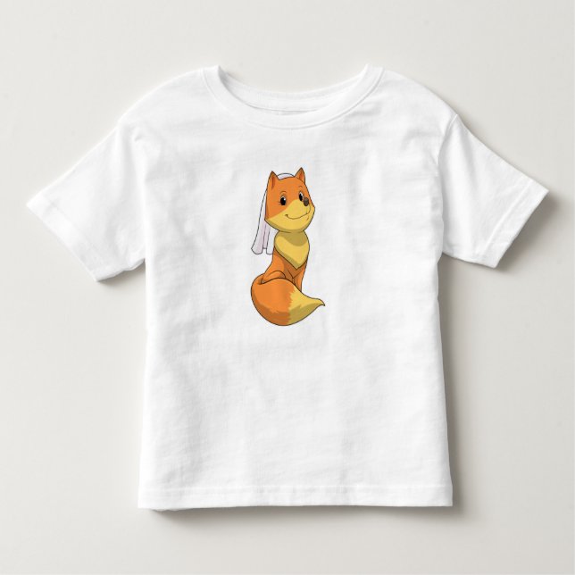 Fox as Bride with Veil Toddler T-Shirt (Front)