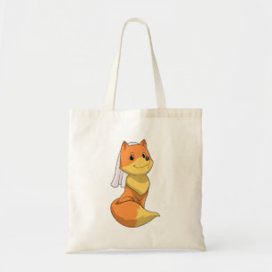 Fox as Bride with Veil Tote Bag