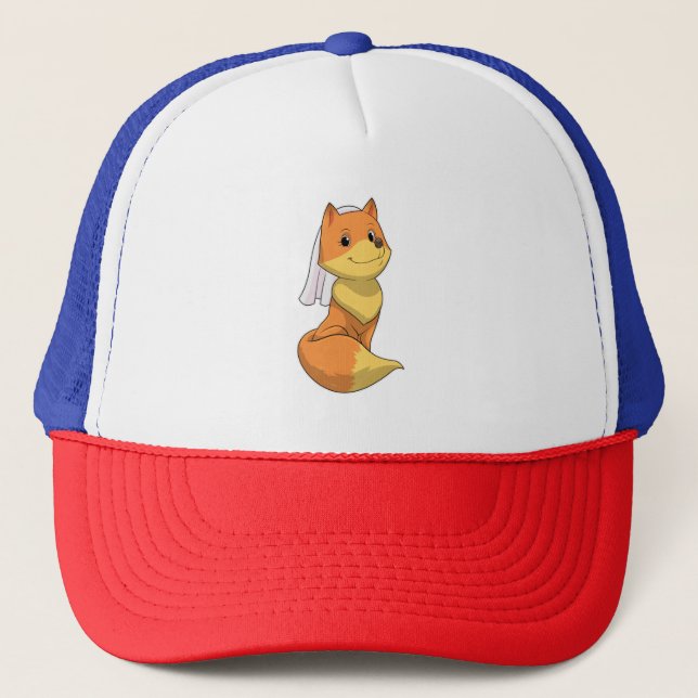 Fox as Bride with Veil Trucker Hat (Front)