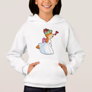 Fox as Bride with with Wedding dress & Flower wrea