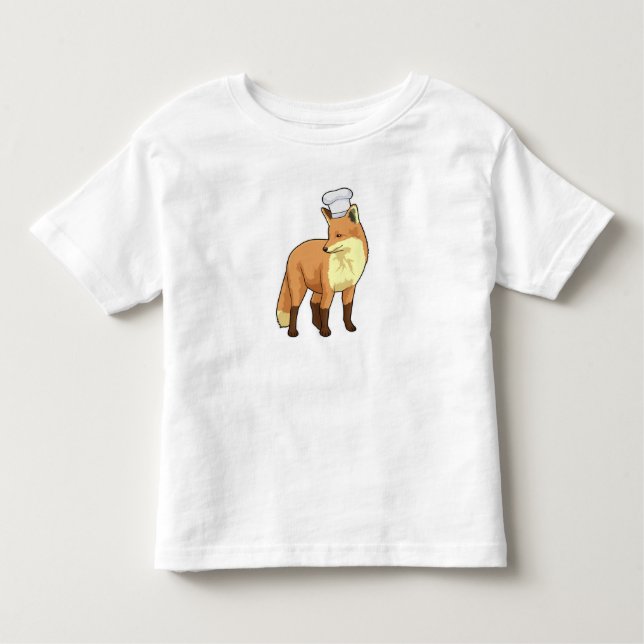 Fox as Cook with Chef hat Toddler T-Shirt (Front)