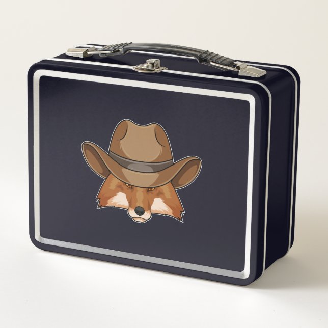 Fox as Cowboy with Hat Metal Lunch Box (Front)