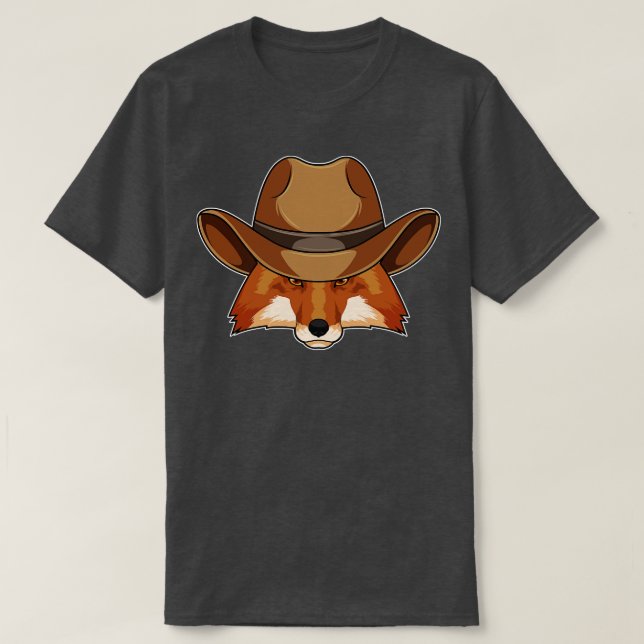 Fox as Cowboy with Hat T-Shirt (Design Front)