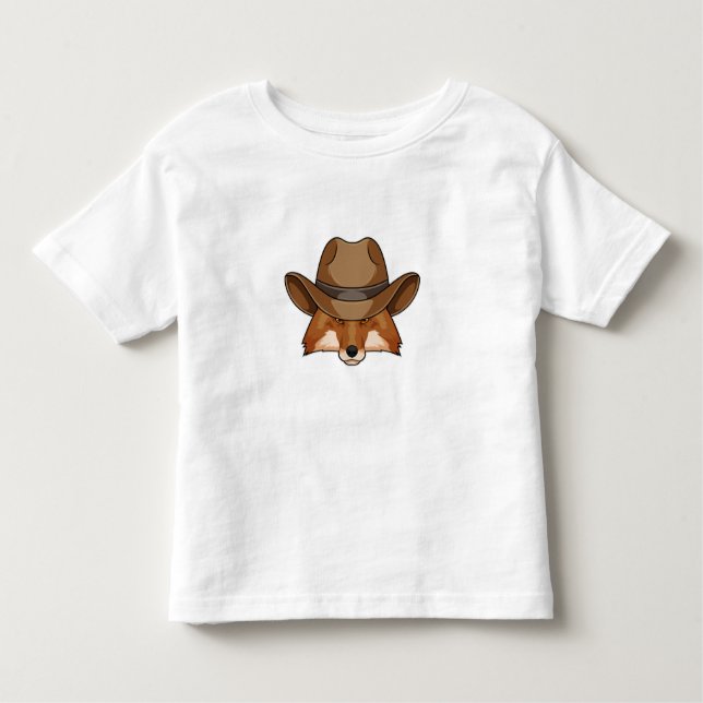 Fox as Cowboy with Hat Toddler T-Shirt (Front)