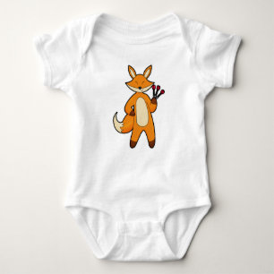 Fox as Dart player with Darts Baby Bodysuit