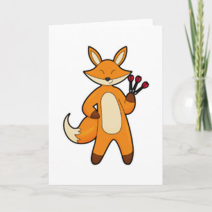 Fox as Dart player with Darts Card