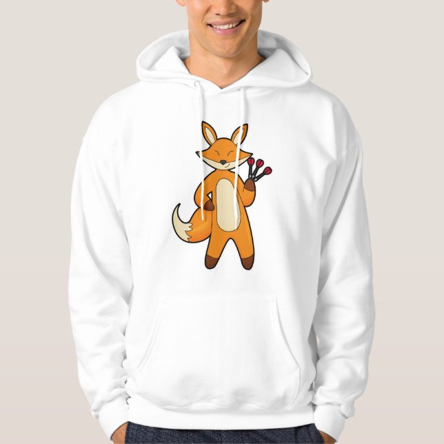 Fox as Dart player with Darts Hoodie (Front)