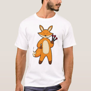 Fox as Dart player with Darts T-Shirt