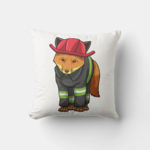 Fox as Firefighter with Helmet Cushion