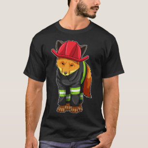 Fox as Firefighter with Helmet T-Shirt