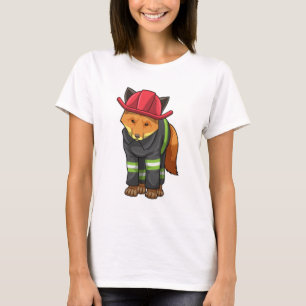 Fox as Firefighter with Helmet T-Shirt