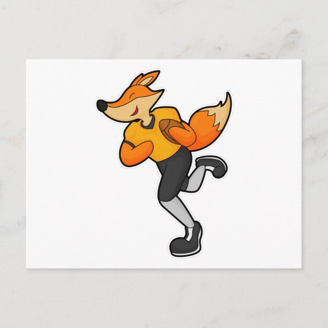 Fox as Football player with Football Postcard (Front)