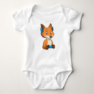 Fox as Gamer with Joystick Baby Bodysuit