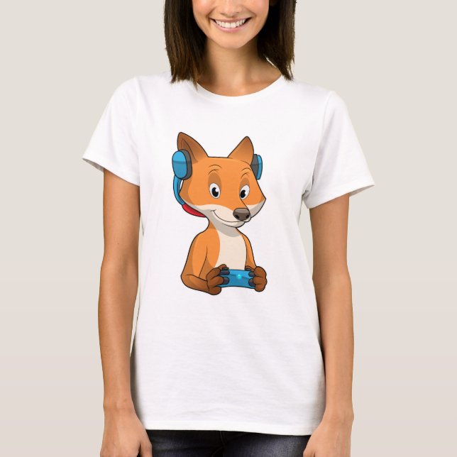 Fox as Gamer with Joystick T-Shirt (Front)