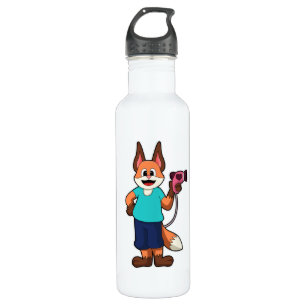 Fox as Hairdresser with Hairdryer 710 Ml Water Bottle