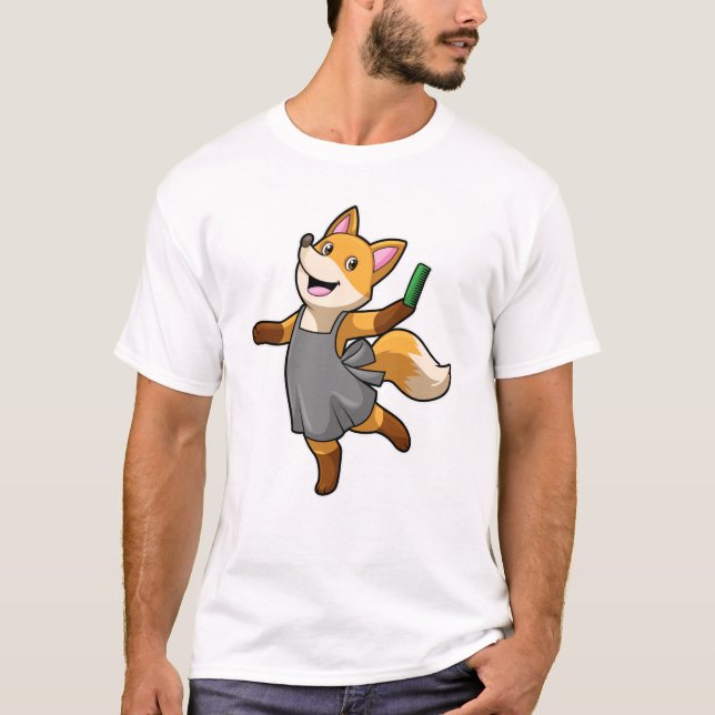 Fox as Hairdresser with Scissors T-Shirt (Front)