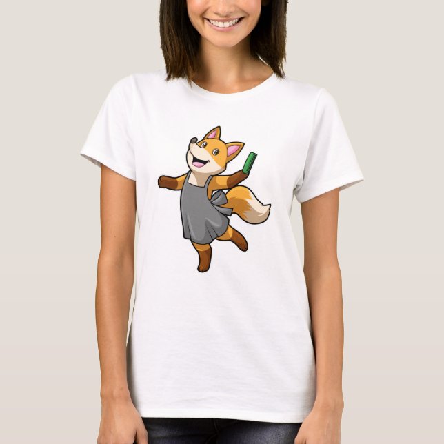 Fox as Hairdresser with Scissors T-Shirt (Front)