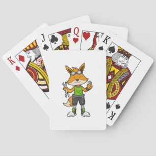 Fox as Mechanic with Wrench & Nut Playing Cards
