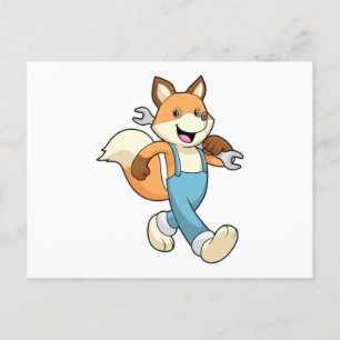 Fox as Mechanic with Wrench Postcard