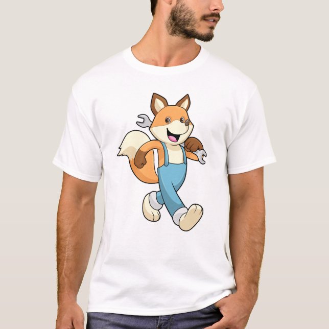 Fox as Mechanic with Wrench T-Shirt (Front)