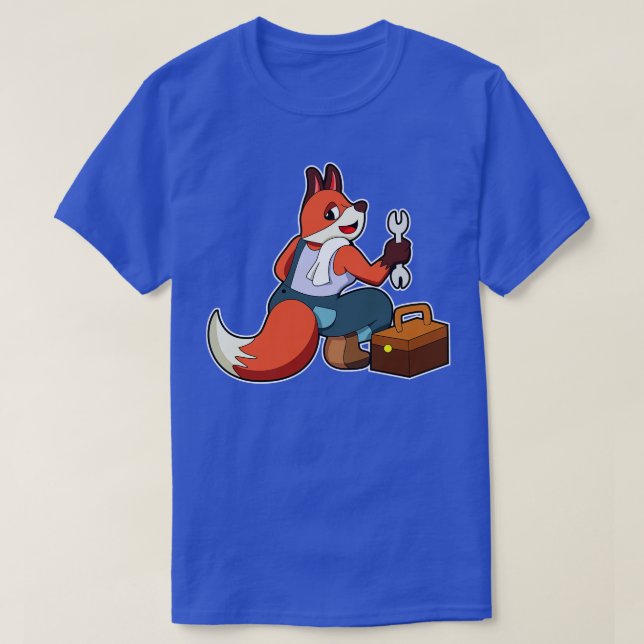Fox as Mechatronics engineer with Tool box T-Shirt (Design Front)