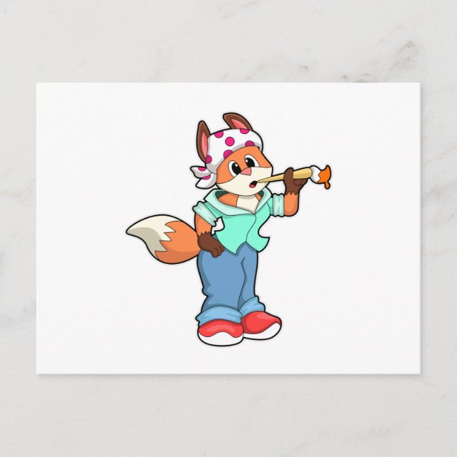 Fox as Painter with Brush & Colour Postcard (Front)