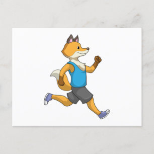 Fox as Runner at Running Postcard