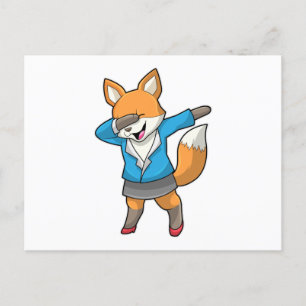 Fox as Secretary at Hip Hop Dance Postcard
