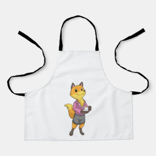 Fox as Secretary with Coffee Cup Apron